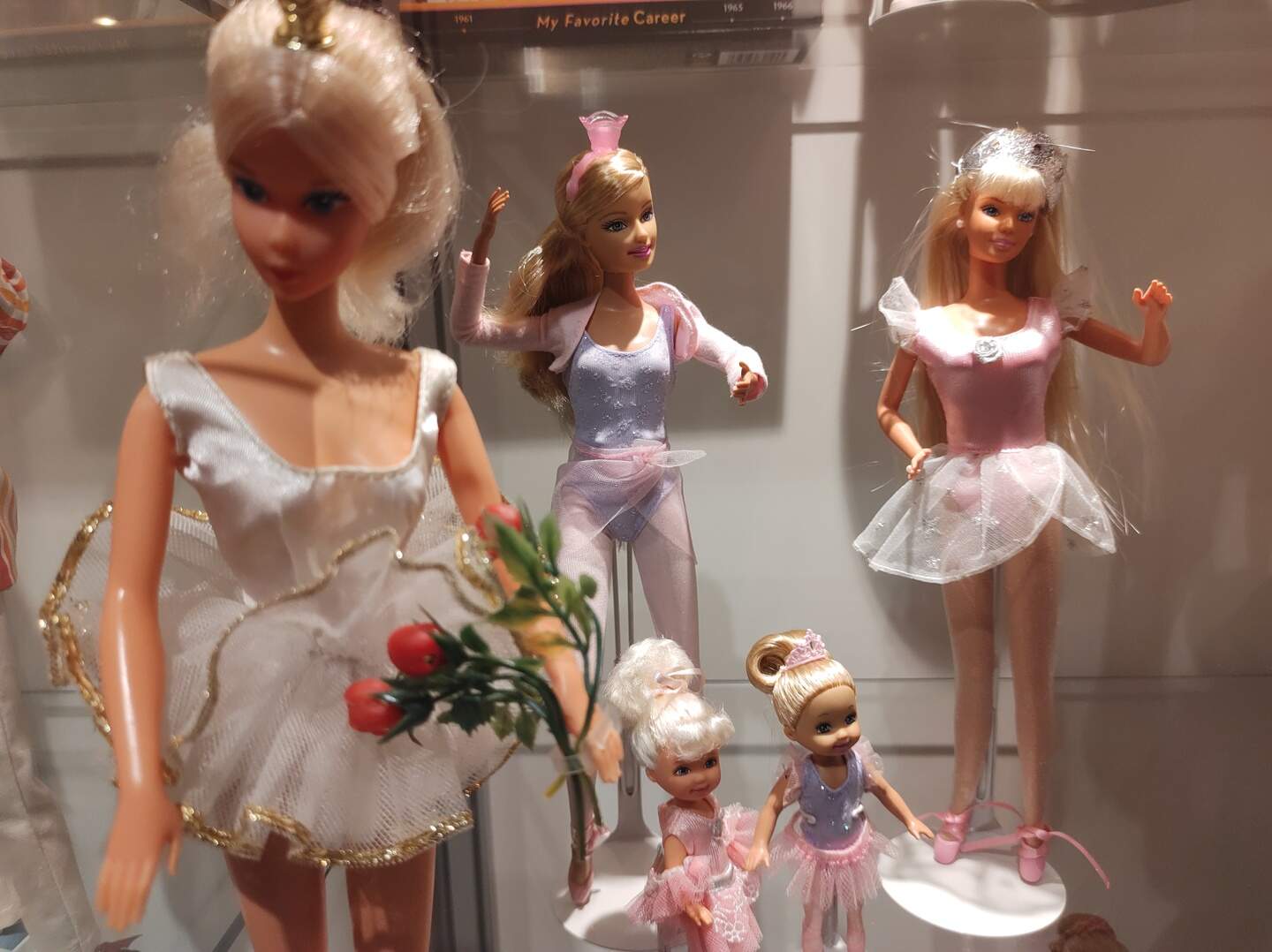 Het zijn vooral bijzondere poppen uit de afgelopen veertig jaar. Zo zijn er ook Barbies te zien die bij bepaalde gelegenheden werden uitgegeven of slechts in enkele landen te koop waren. 